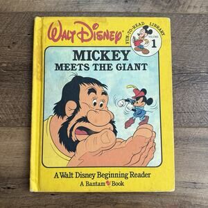 Vintage 1986 Walt Disney Mickey Meets The Giant Book, Vol. 1 Fun To Read Library